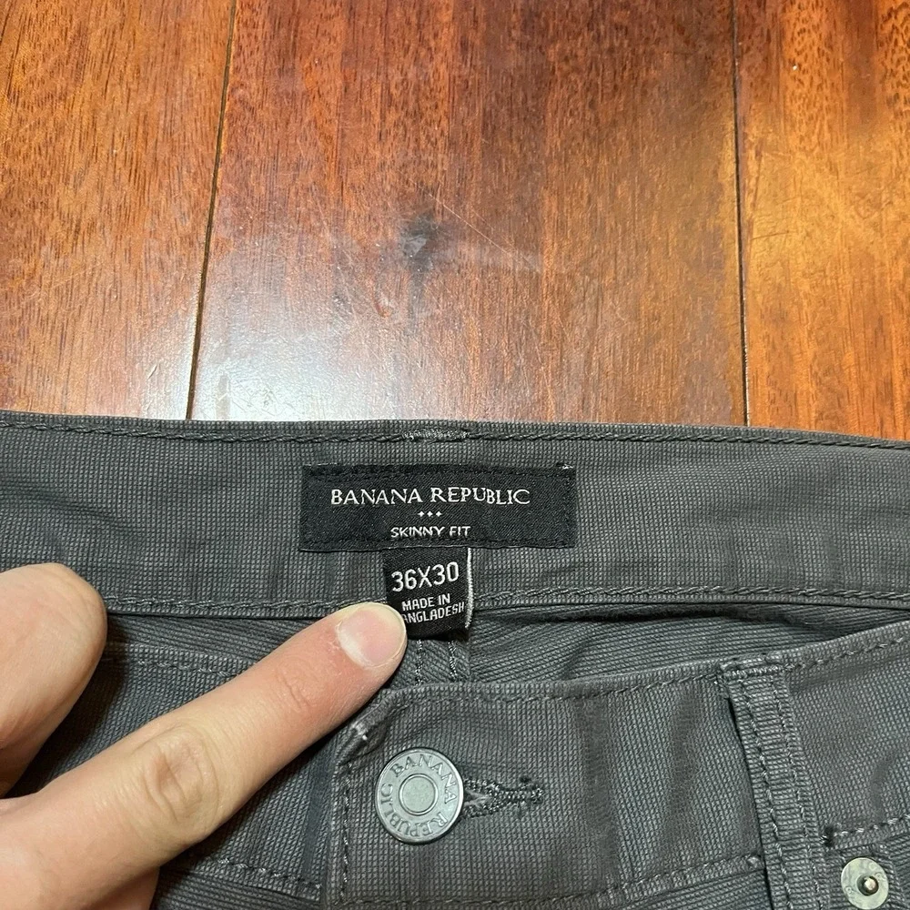 Banana Republic Jeans Mens 38x29 Gray Skinny Fit Stretch Casual Workwear Preppy